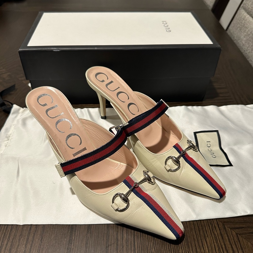Gucci Malaga Kid Horsebit Heels